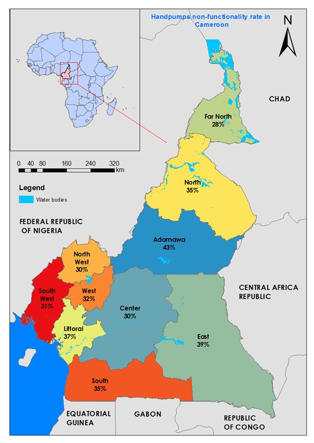 Functionality of water supply handpumps in Cameroon (Central Africa): a review of data from 310&nbsp;councils